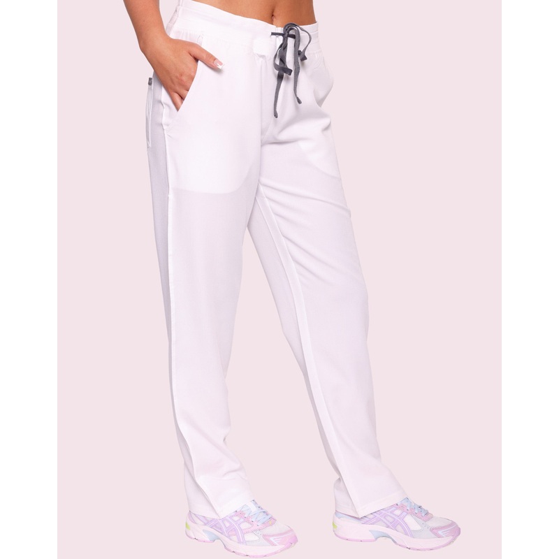 Arlo Straight Leg Scrub Bottoms – White