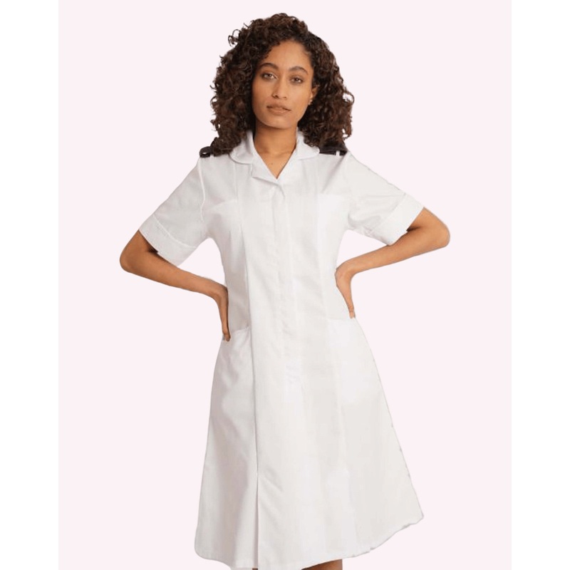 Ladies Classic Healthcare Dress With Epaulette Loops