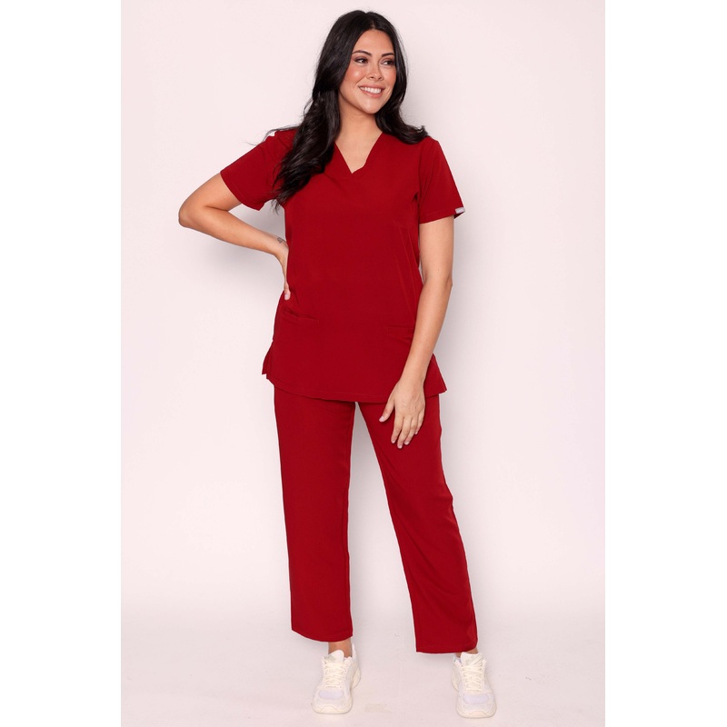 Ari & Arlo Simki Scrub Set – Burgundy