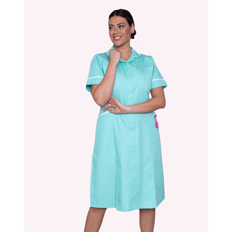 Hartford Classic Healthcare Dress – Eau de Nil / White