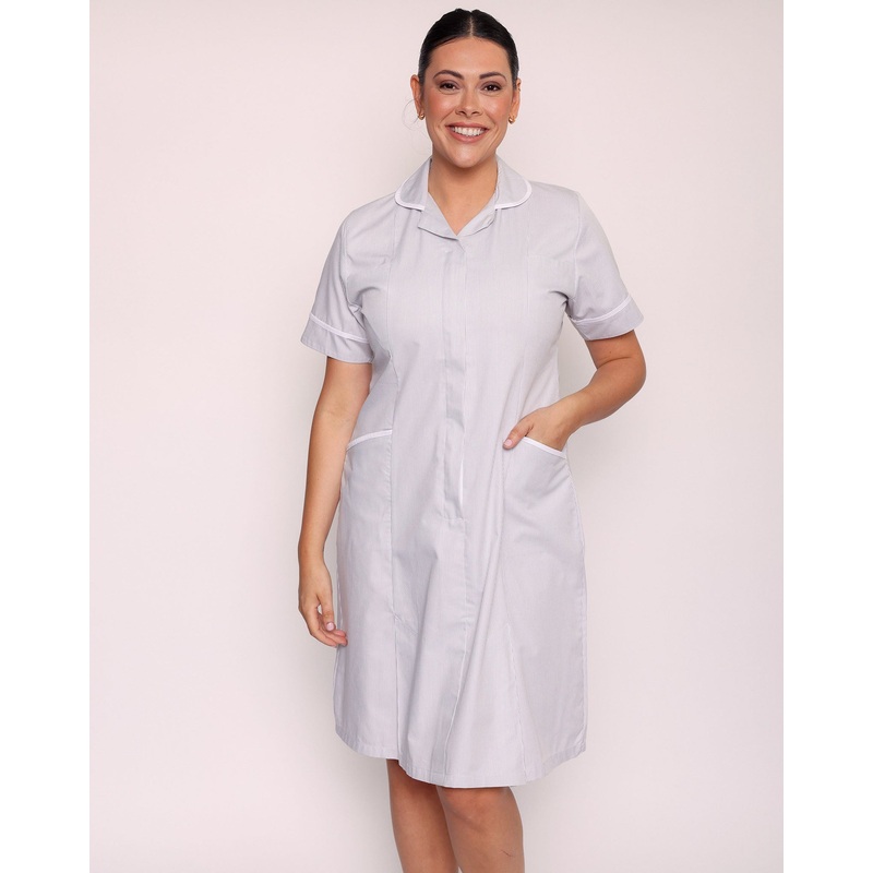Hartford Classic Healthcare Dress – Grey / White Stripe