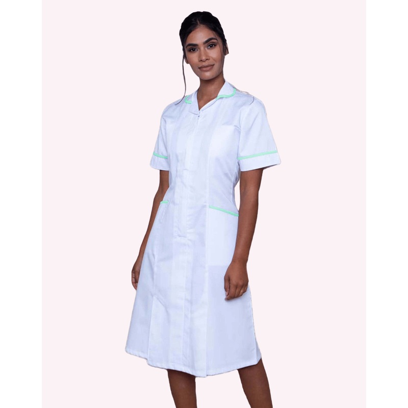 Hartford Classic Healthcare Dress – White / Eau de Nil