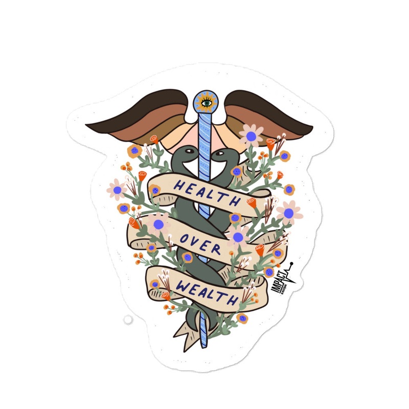 Health Over Wealth – Bubble-free stickers