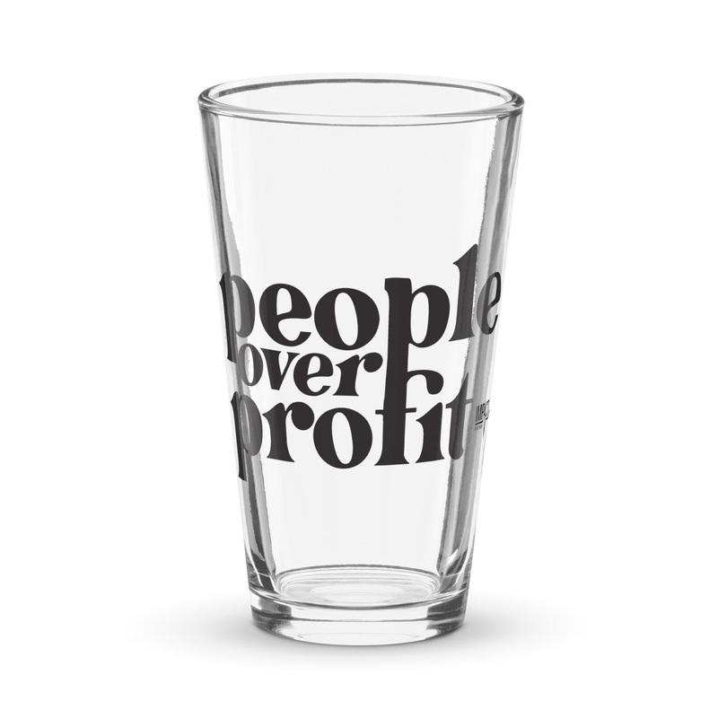 People Over Profit — pint glass