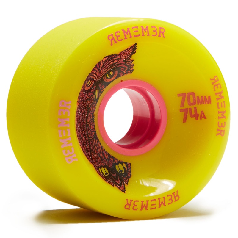 Remember Hoot Slide 74a Longboard Wheels – Yellow – 70mm
