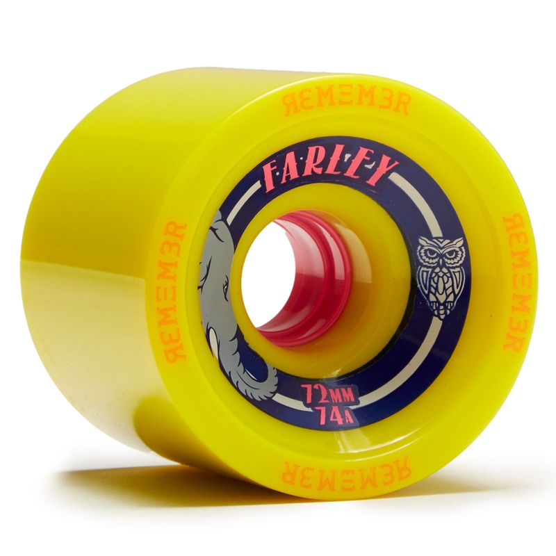 Remember Farley 74a Longboard Wheels – Yellow – 72mm