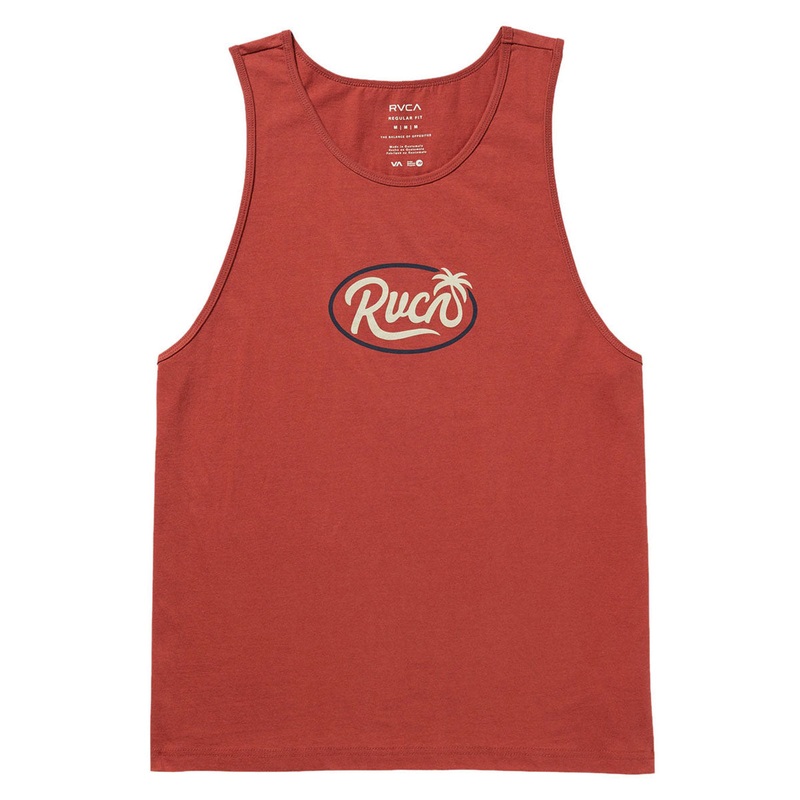 RVCA Frond Script Tank Top – Dusty Red