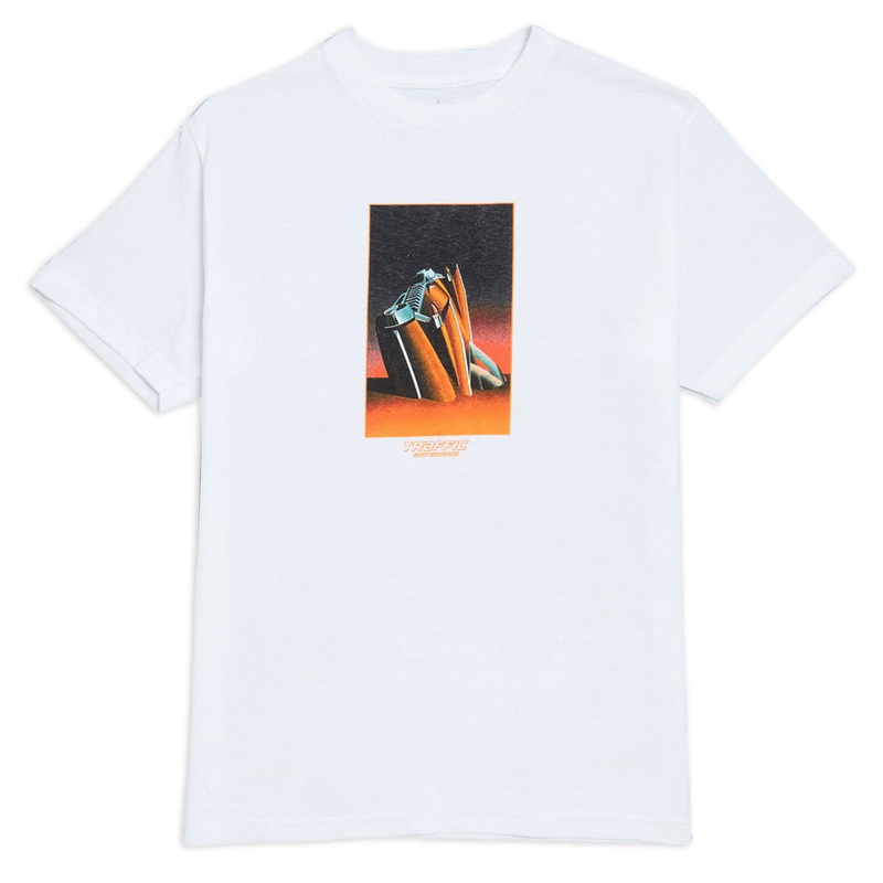 Traffic On The Beach T-Shirt – White