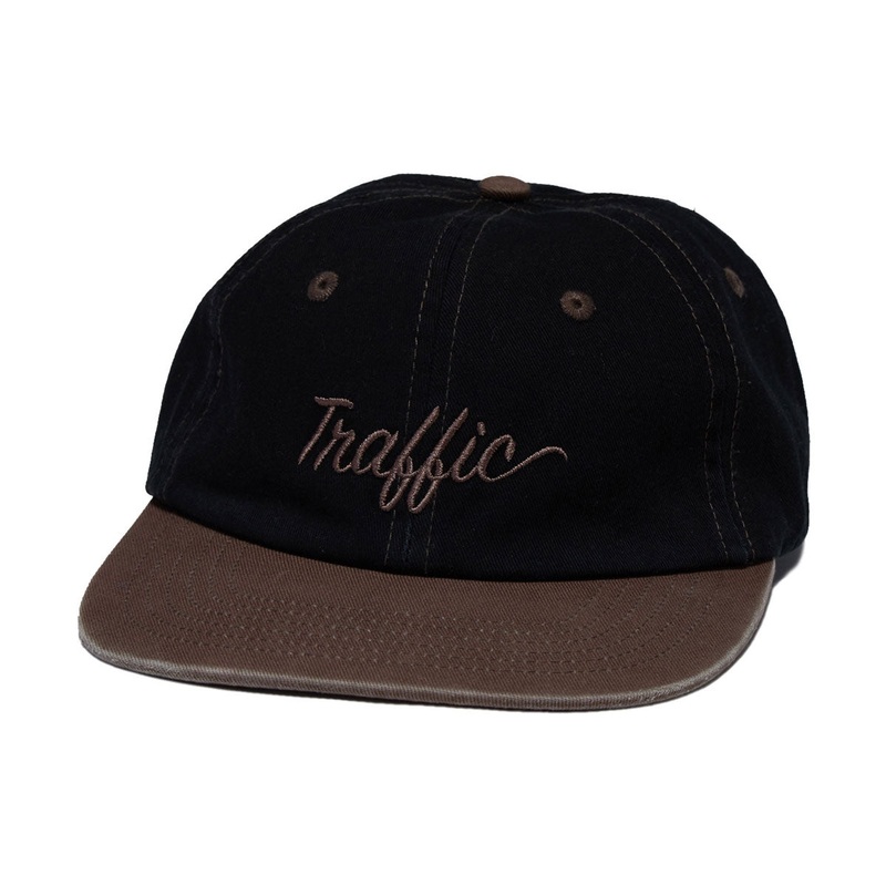 Traffic Script Snapback Hat – Black/Sepia