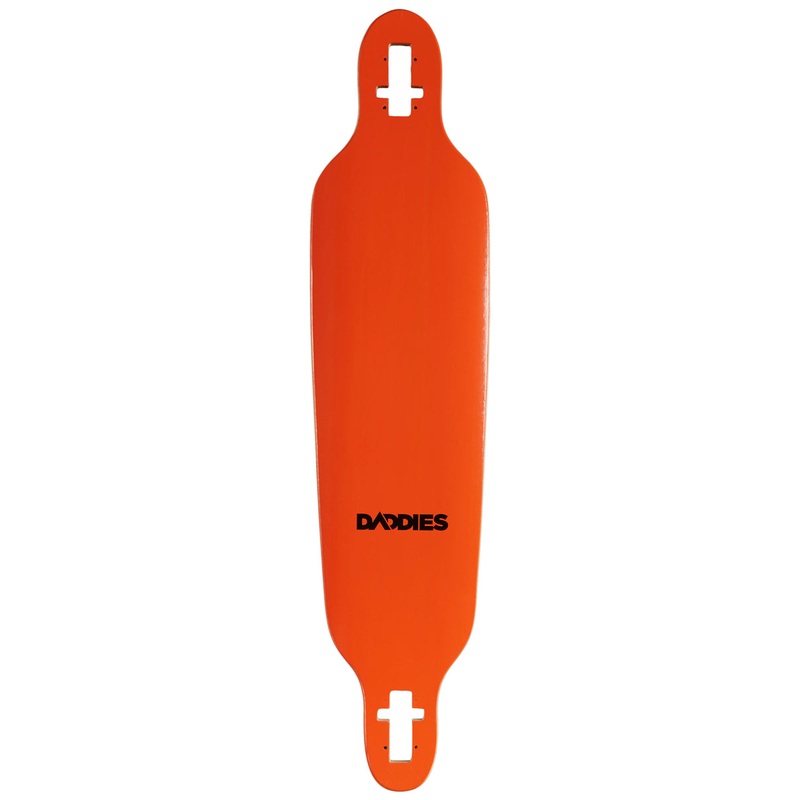 Daddies Logo Drop-Thru Longboard Deck – Orange