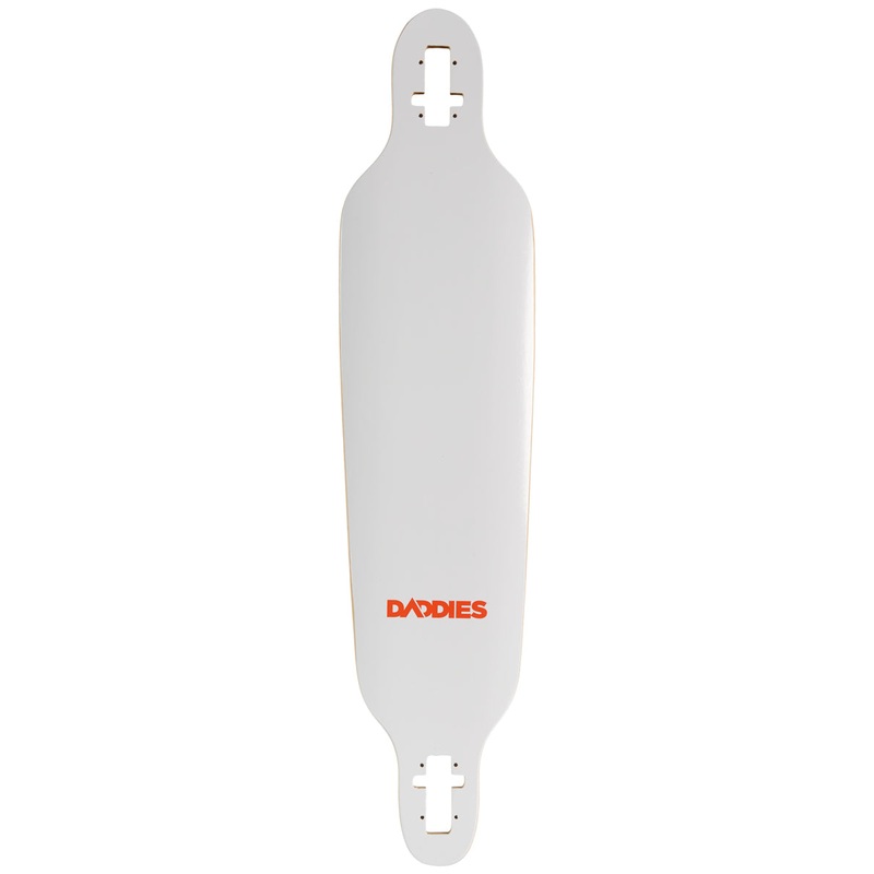 Daddies Logo Drop-Thru Longboard Deck – White