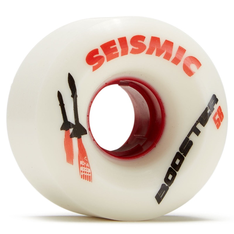 Seismic Booster 102a Longboard Wheels – White/Red – 58mm