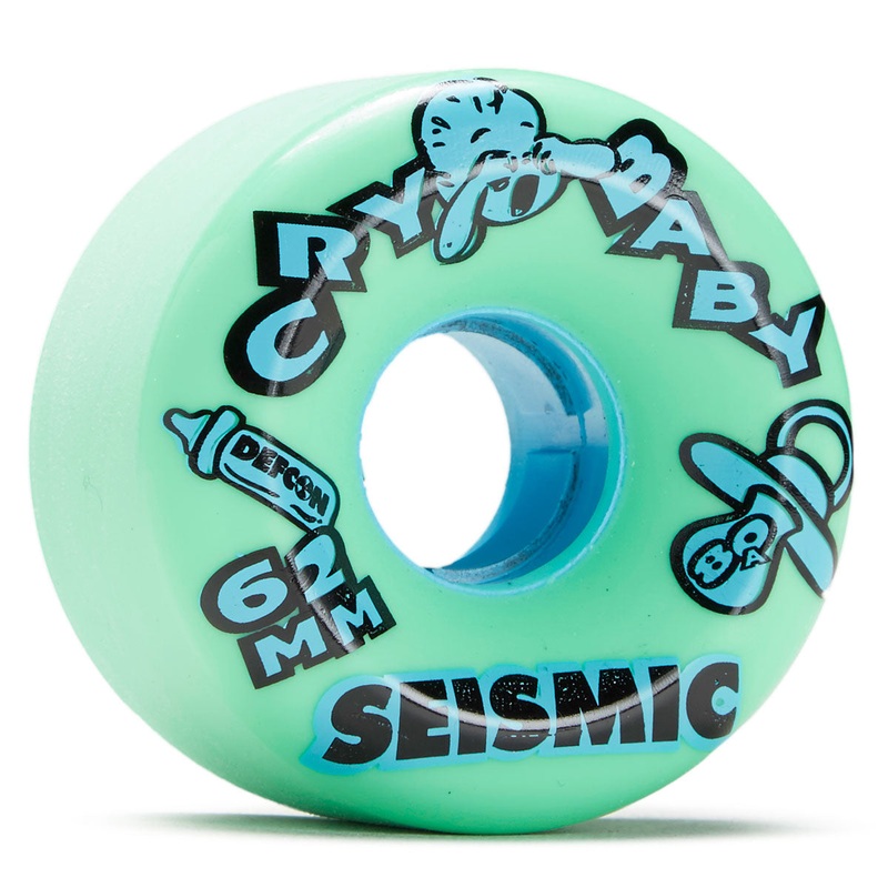 Seismic Crybaby 80a Longboard Wheels – Mint – 62mm