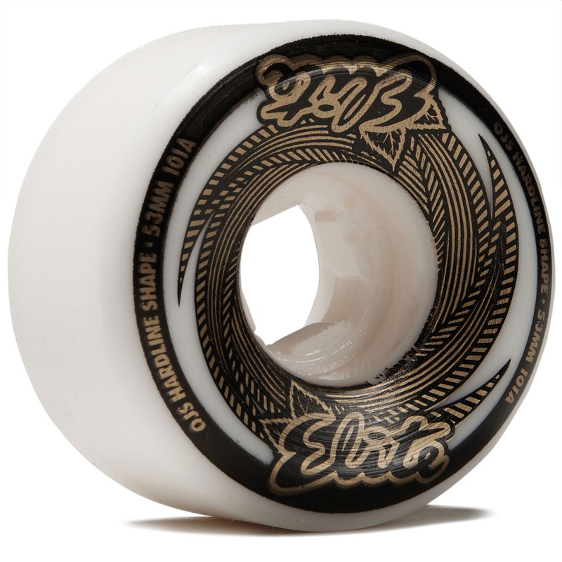 OJ Elite Hardline 101a Skateboard Wheels – White/Gold – 53mm
