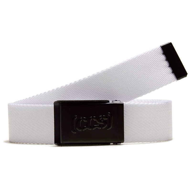 CCS Black Logo Buckle Belt – White