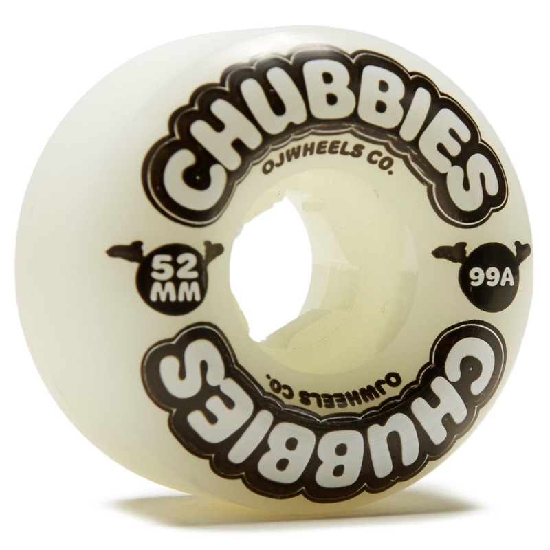 OJ Chubbies 99a Skateboard Wheels – White – 52mm