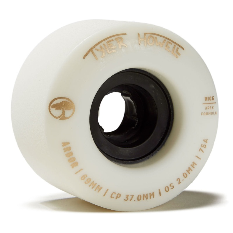 Arbor Vice Tyler Howell 75a Longboard Wheels – White – 69mm
