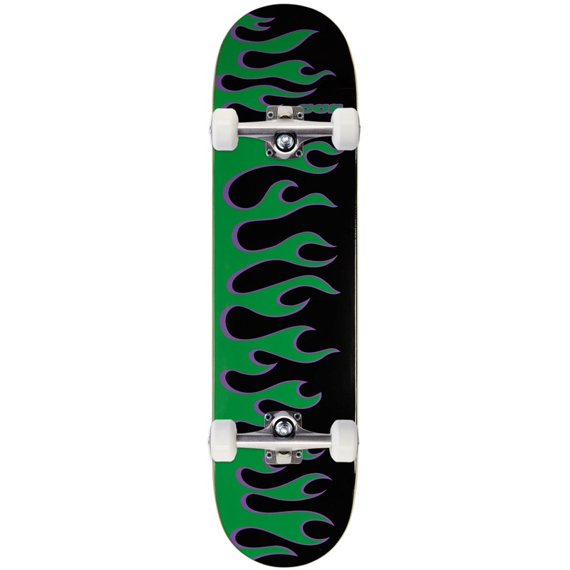 CCS Flames Skateboard Complete – Black/Green – 8.50