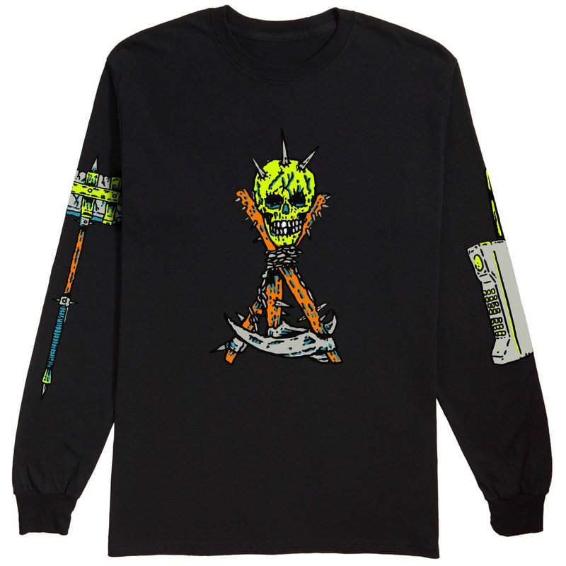 Funeral French Skull Cross Long Sleeve T-Shirt French’s Pick – Black – XL