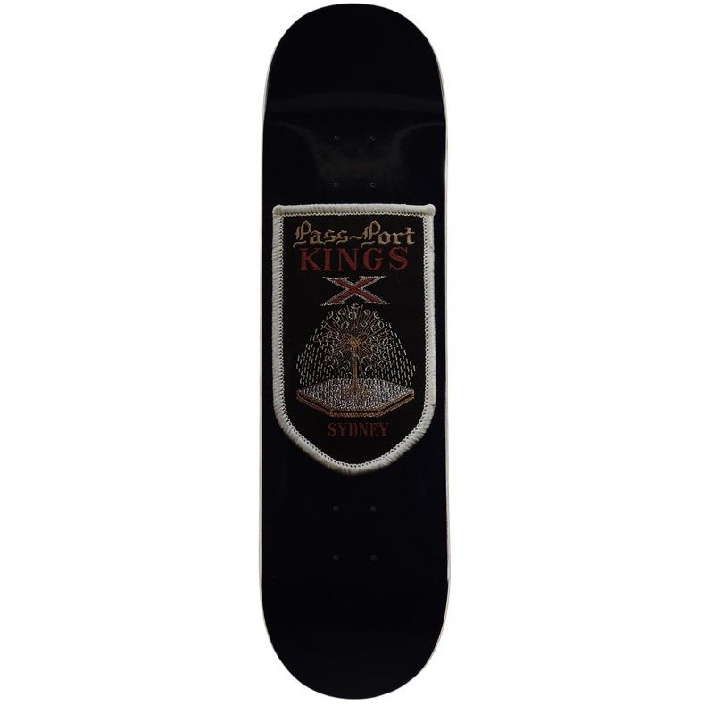 Passport Patch Skateboard Deck – Kings X – 8.25