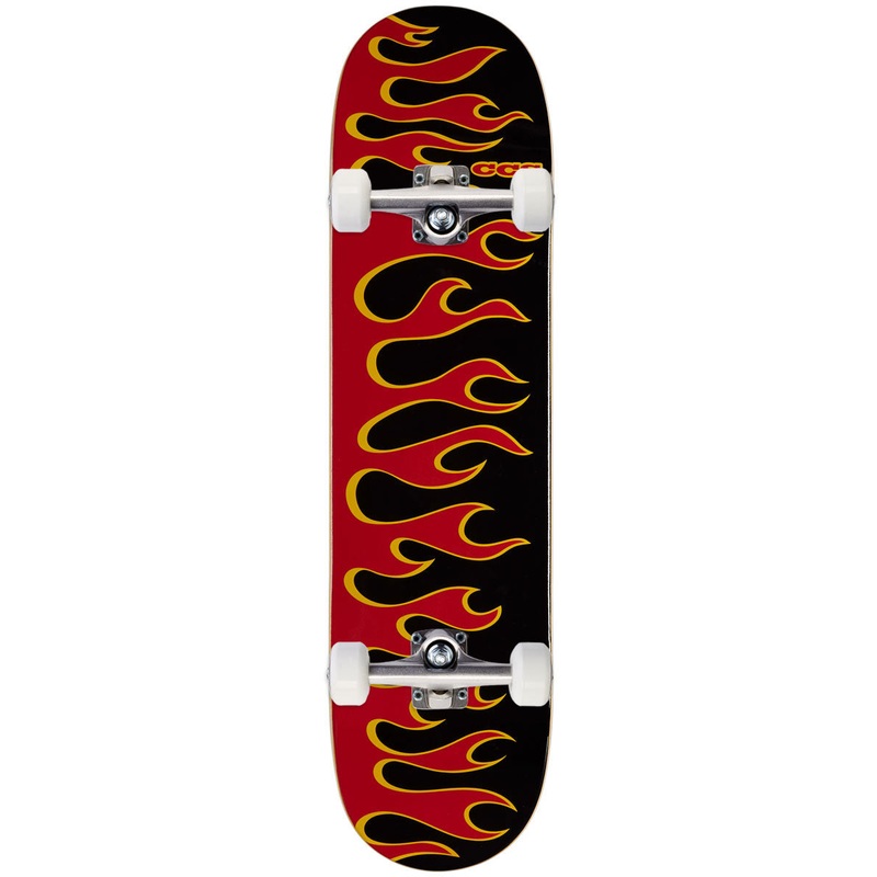 CCS Flames Skateboard Complete – Black/Red – 8.00