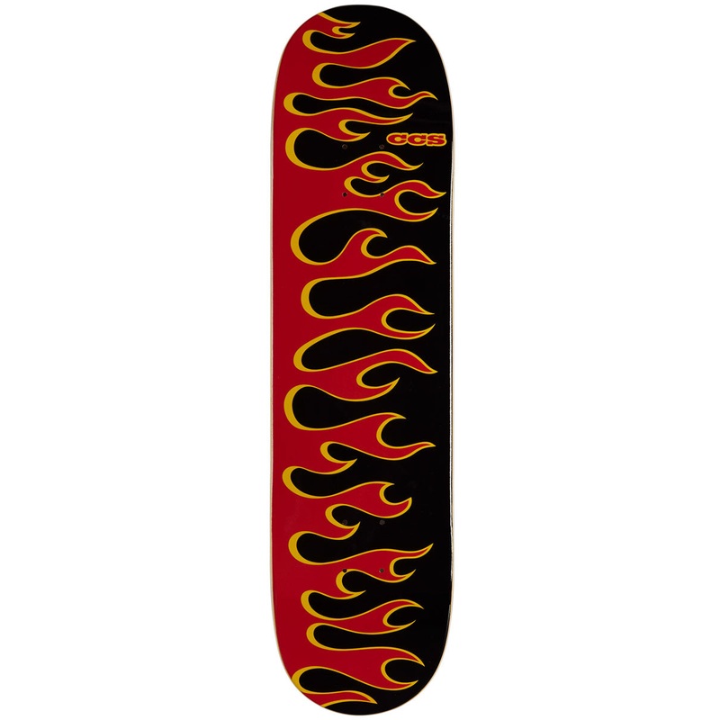 CCS Flames Skateboard Deck – Black/Red – 8.50