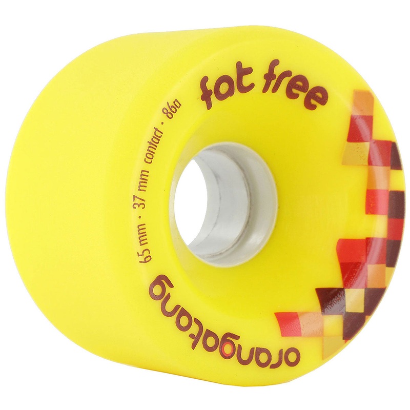 Orangatang Fat Free Freeride 86a Longboard Wheels – Yellow – 65mm