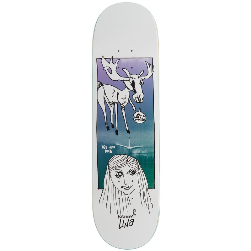 Krooked Una Debate True Fit Skateboard Deck – White – 8.25