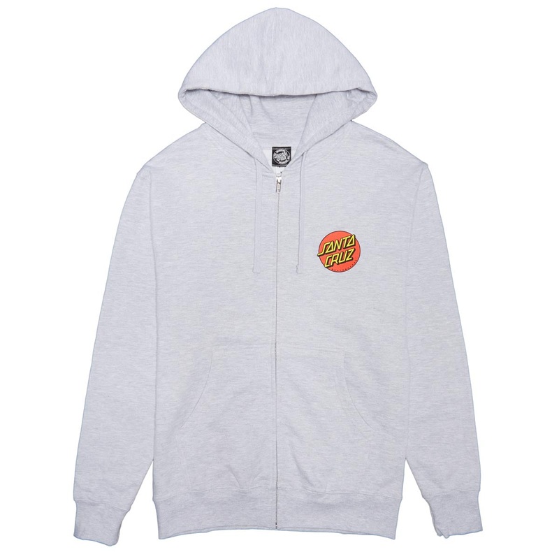 Santa Cruz Classic Dot Zip Up Hoodie – Grey Heather