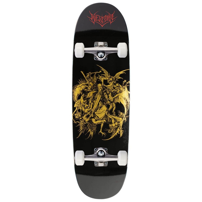 Welcome Saint On A Boline 2.0 Skateboard Complete – Black/Gold Foil – 9.50