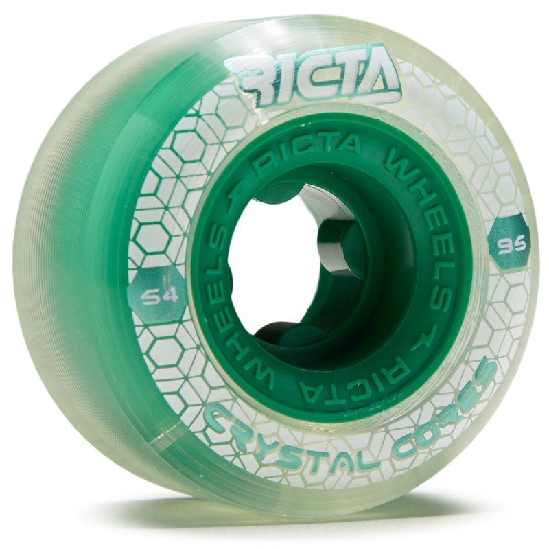 Ricta Crystal Cores Wide 95a Skateboard Wheels – Clear – 54mm