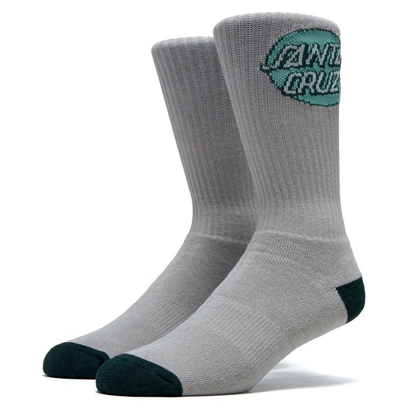 Santa Cruz Cruz Crew 2 Pack Of Socks – Grey/Tonal Green