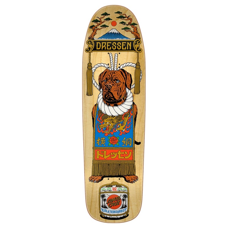 Santa Cruz Dressen Sumo Dog Shaped Skateboard Deck – 9.30