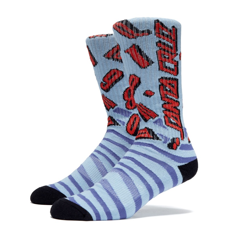 Santa Cruz Grabke All Around Mid Crew Socks – Blue/Red