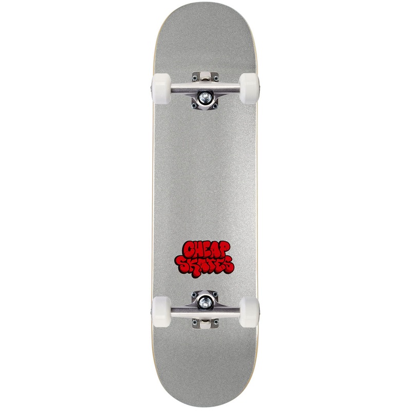 CCS Cheap Skates Tag Glitter Skateboard Complete – White – 8.375