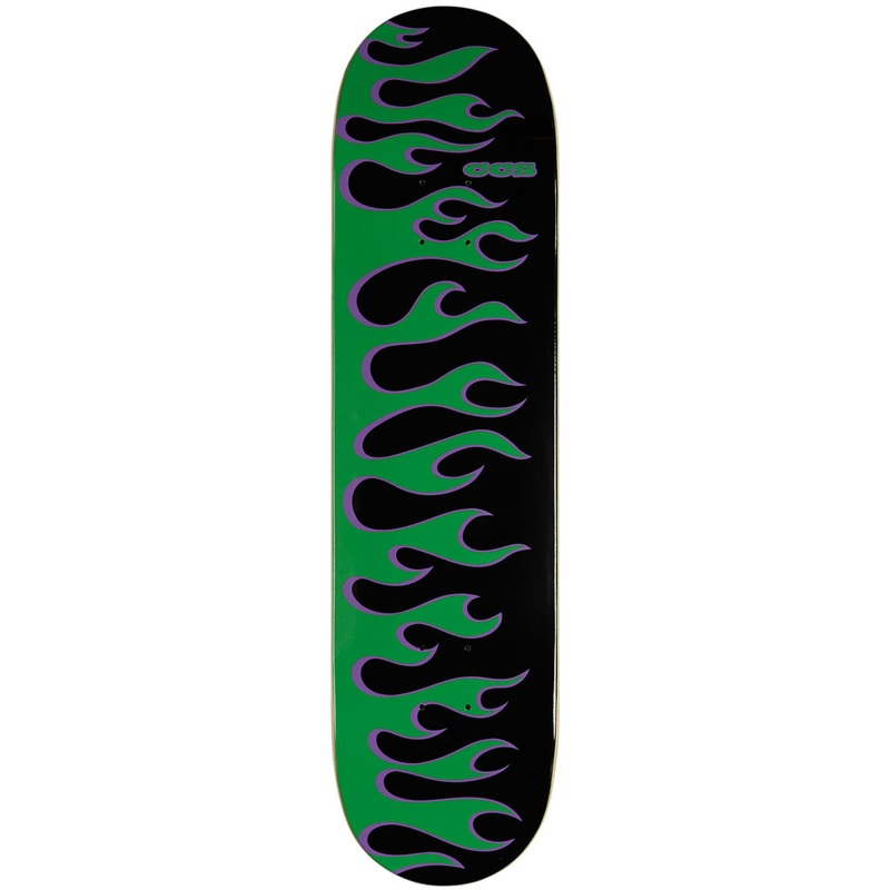 CCS Flames Skateboard Deck – Black/Green – 8.125
