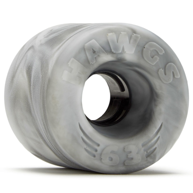 Hawgs Doozies 78a Stone Ground Longboard Wheels – Grey/White Swirl – 63mm