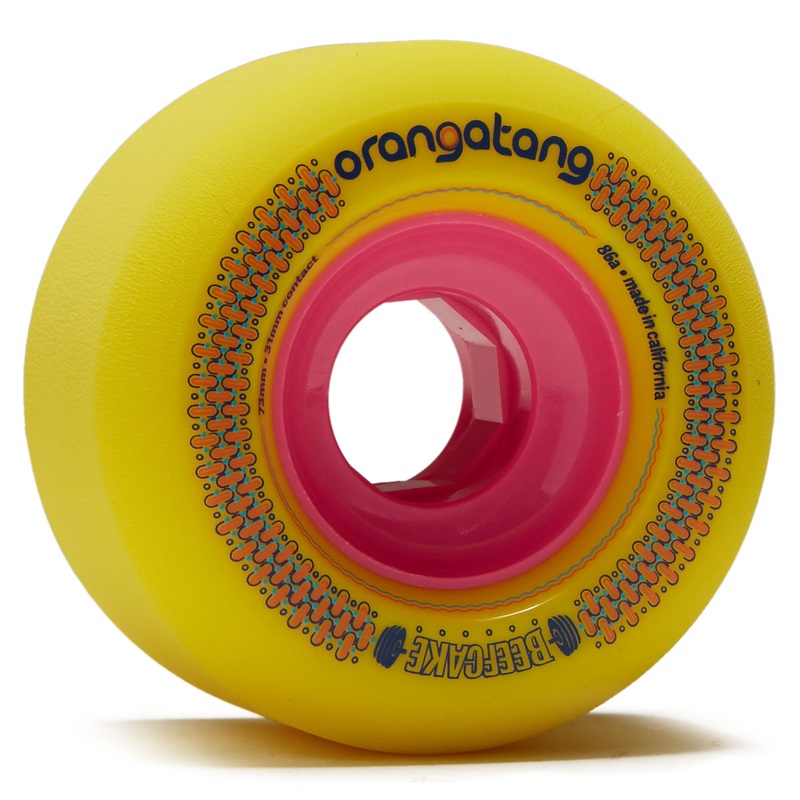 Orangatang Beefcake Freeride 86a Longboard Wheels – Yellow – 73mm