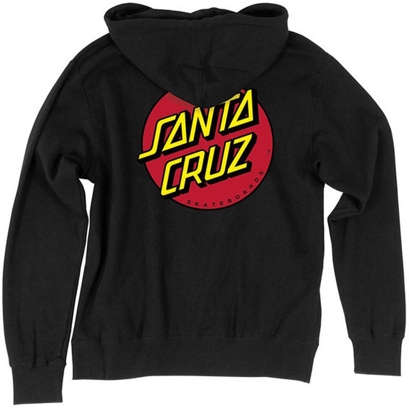 Santa Cruz Classic Dot Zip Up Hoodie – Black