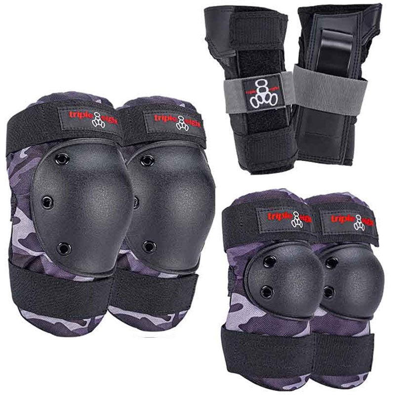 Triple Eight Saver Series High Impact 3 Pack of Pads – Charcoal Camo