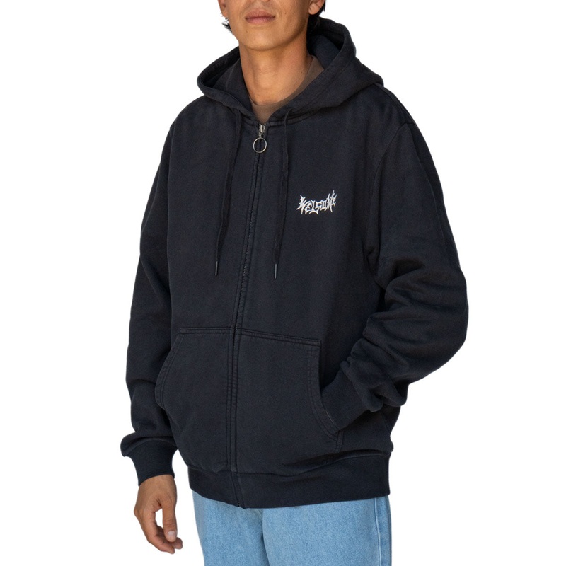 Welcome Nephilim Pigment Dyed Zip Hoodie – Black
