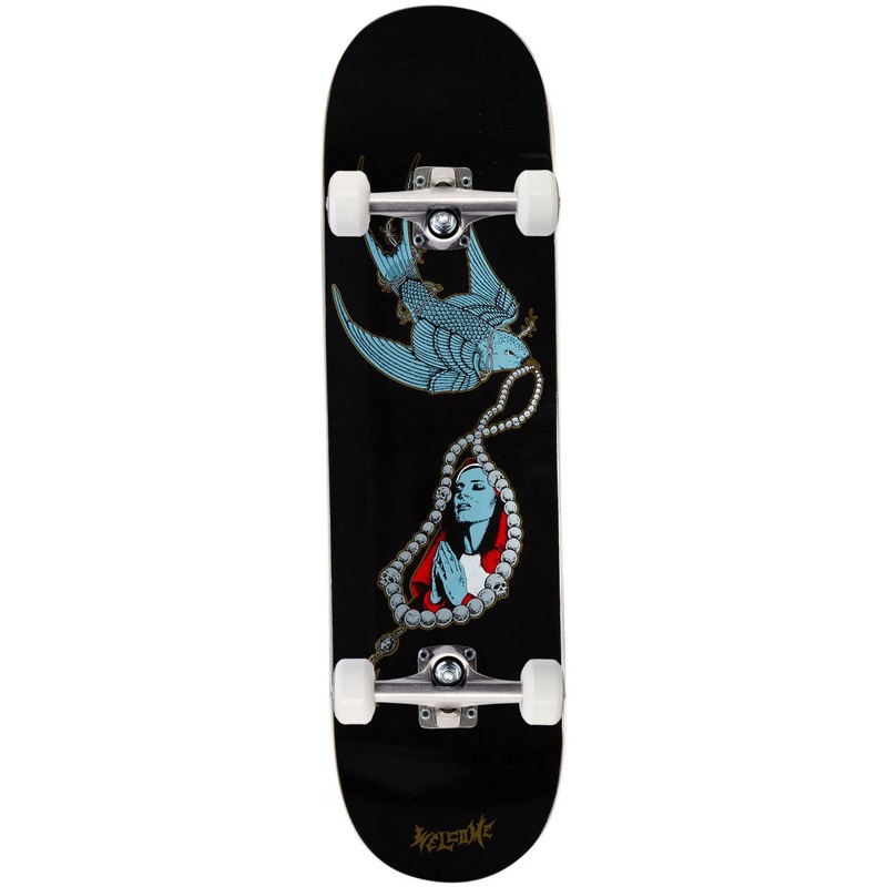 Welcome Rosary On A Popsicle Skateboard Complete – Black/Gold Foil – 8.25