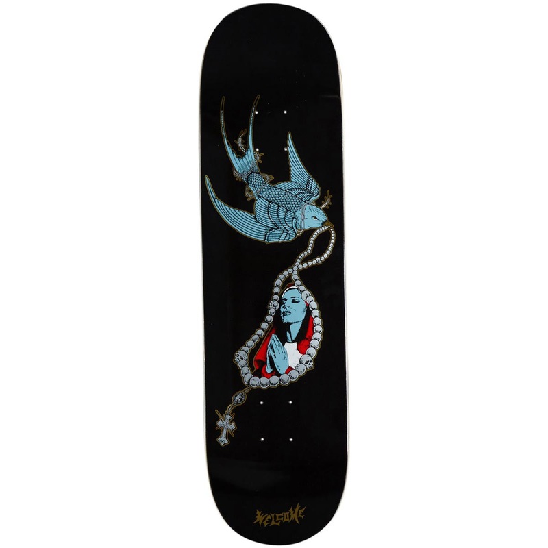 Welcome Rosary On A Popsicle Skateboard Deck – Black/Gold Foil – 8.25
