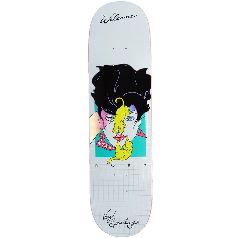 Welcome Special Effects Nora Skateboard Deck – White/Prism Foil – 8.25