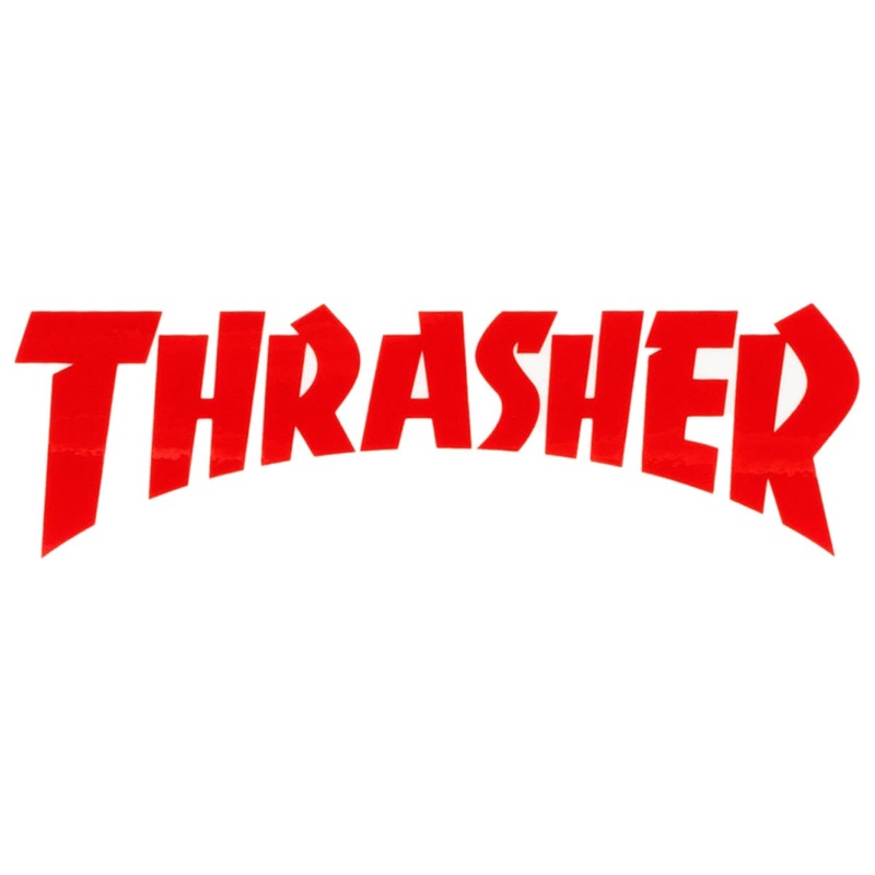 Thrasher Die Cut Logo Sticker – White/Red
