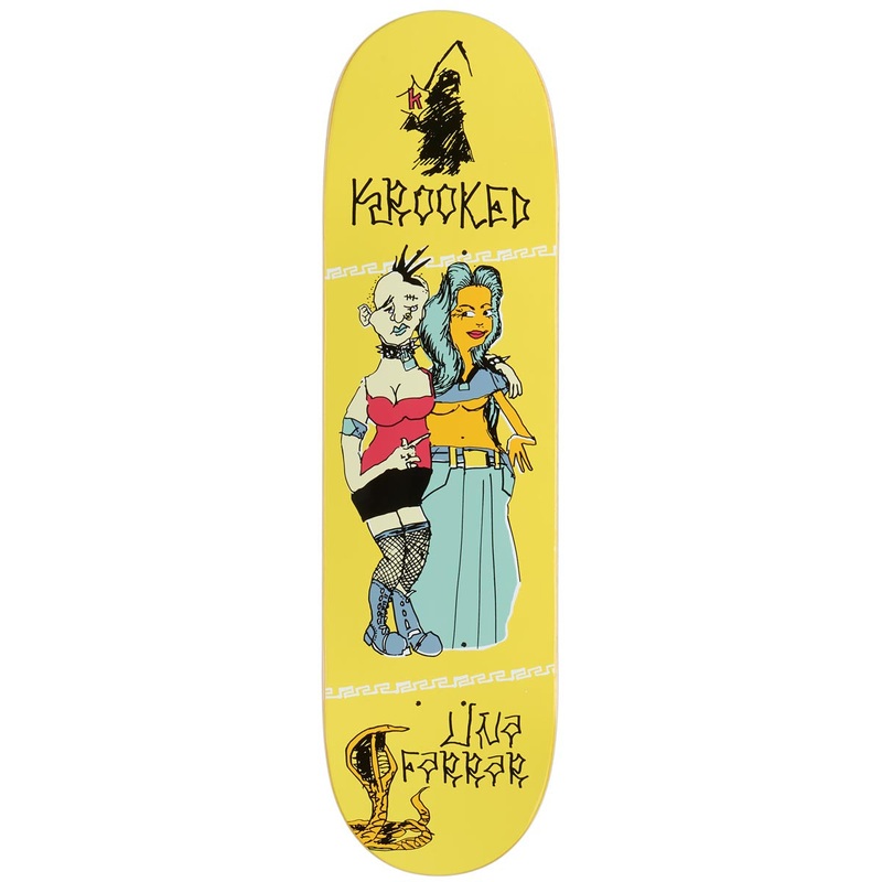 Krooked Una Punx True Fit Skateboard Deck – Yellow – 8.38