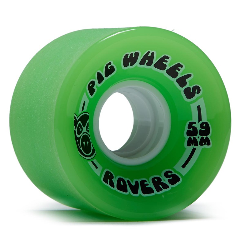 Pig Rover 85a Skateboard Wheels – Green/White Core – 59mm