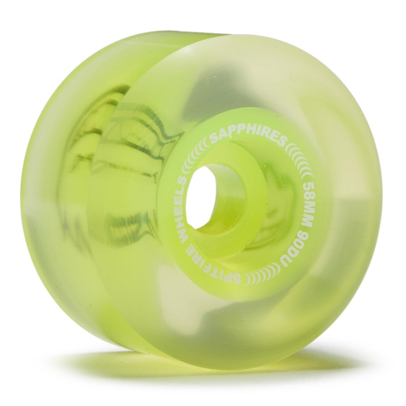 Spitfire 90d Sapphires Skateboard Wheels – Clear/Neon Yellow – 58mm