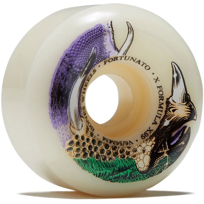 Bones Gabriel Fortunato Dino-Sortas 99A V6 Widecut Skateboard Wheels – 56mm