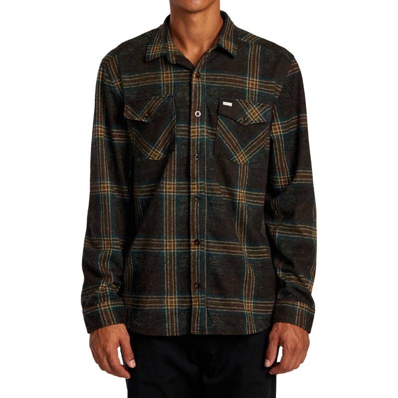 RVCA Vacancy Long Sleeve Shirt – Chocolate